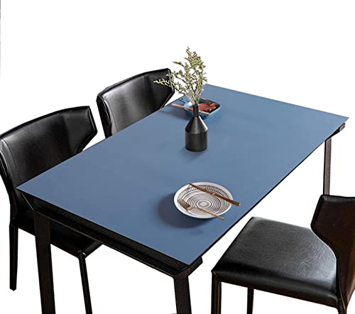 FANIVIN PU Tischdecke Tischmatte Schreibtisch Tischfolie Haushalt Küche Bürobedarf Doppelseitig Tischschutz Matte Wasserdicht Dunkel Blau+Grün 90 * 90cm von FANIVIN