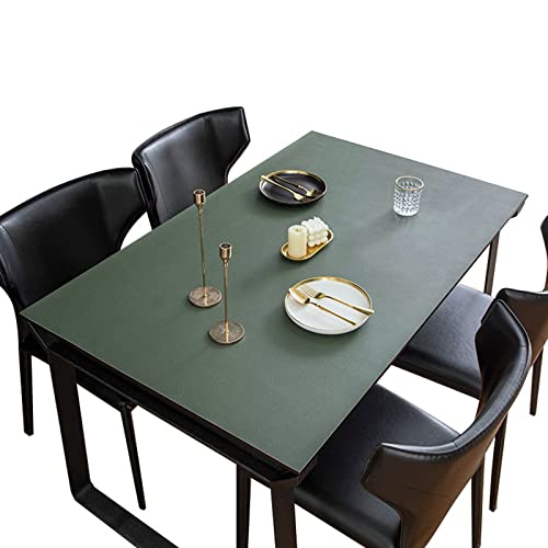 FANIVIN PU Tischdecke Tischmatte Schreibtisch Tischfolie Haushalt Küche Bürobedarf Doppelseitig Tischschutz Matte Wasserdicht Grün+Grau 80 * 140cm von FANIVIN