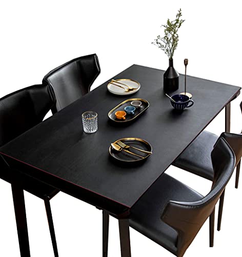 FANIVIN PU Tischdecke Tischmatte Schreibtisch Tischfolie Haushalt Küche Bürobedarf Doppelseitig Tischschutz Matte Wasserdicht Schwarz+Rot 50 * 100cm von FANIVIN
