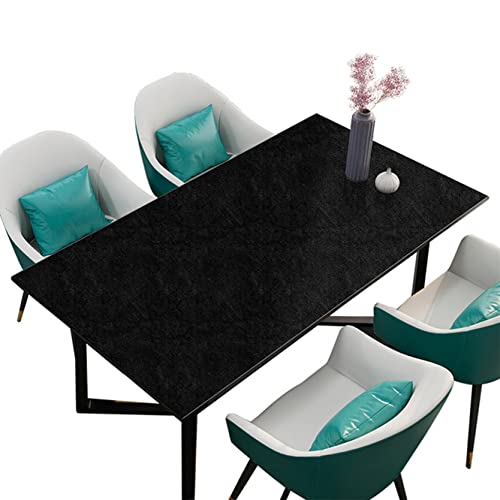 FANIVIN PU Tischdecke Tischmatte Schreibtisch Tischfolie Haushalt Küche Bürobedarf Tischschutz Matte Multifunctional Wasserdicht Schwarz 50 * 120cm von FANIVIN