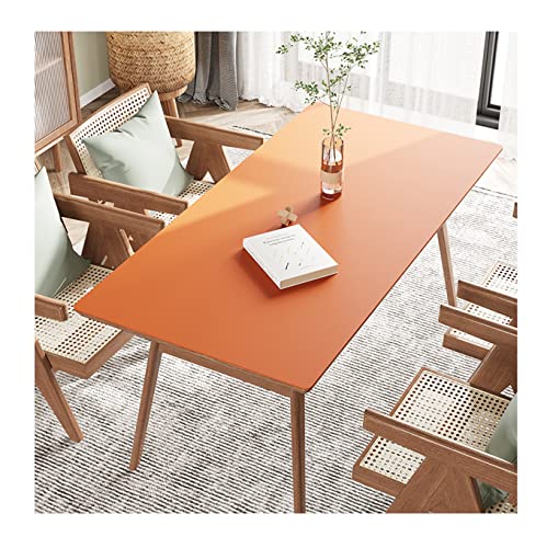 FANIVIN PU Tischdecke Tischmatte Tischfolie Schreibtisch Tischschutz Matte Haushalt Küche Bürobedarf Einseitig Wasserdicht Multifunctional Orange 80 * 140cm von FANIVIN