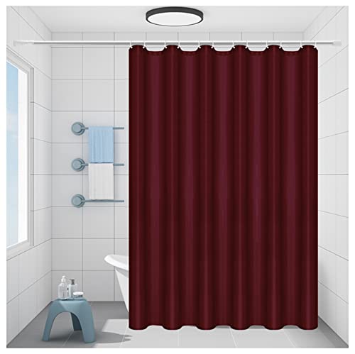 FANIVIN Polyester Badaccessoires Duschvorhang Curtain Hotel Bath Bathroom Shower Curtain Einfache Weinrot 200cm*Hoch180cm von FANIVIN