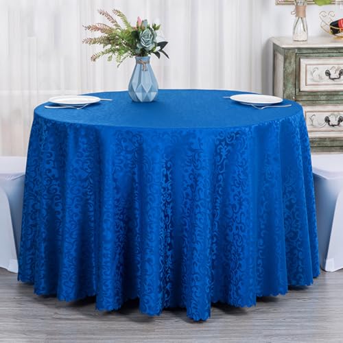 FANIVIN Polyester Tischdecke Tischtuch Tischwäsche Couchtisch Küchentischabdeckung Tafeltuch Rund Blau Durchmesser 260CM von FANIVIN