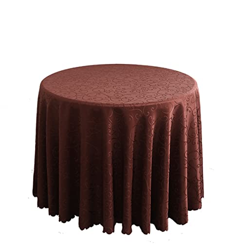 FANIVIN Polyester Tischdecke Tischtuch Tischwäsche Couchtisch Küchentischabdeckung Tafeltuch Rund Braun B Durchmesser 160CM von FANIVIN