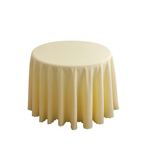 FANIVIN Polyester Tischdecke Tischtuch Tischwäsche Couchtisch Küchentischabdeckung Tafeltuch Rund Einfacher Stil Beige A Durchmesser 200CM von FANIVIN