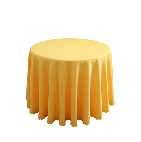 FANIVIN Polyester Tischdecke Tischtuch Tischwäsche Couchtisch Küchentischabdeckung Tafeltuch Rund Einfacher Stil Gelb Durchmesser 200CM von FANIVIN