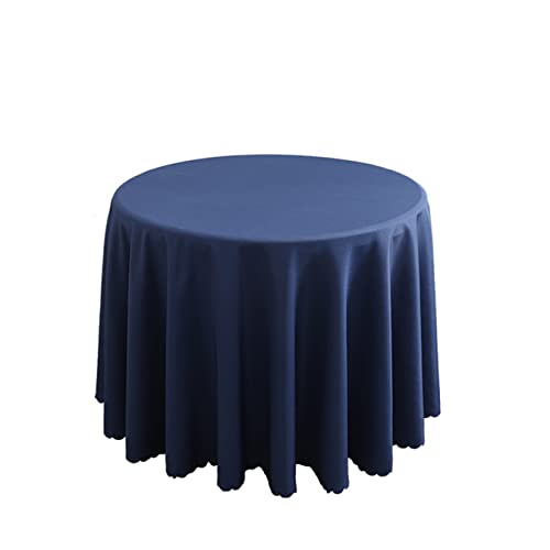 FANIVIN Polyester Tischdecke Tischtuch Tischwäsche Couchtisch Küchentischabdeckung Tafeltuch Rund Einfacher Stil Navy Blau Durchmesser 220CM von FANIVIN