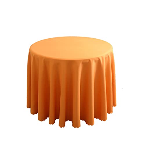 FANIVIN Polyester Tischdecke Tischtuch Tischwäsche Couchtisch Küchentischabdeckung Tafeltuch Rund Einfacher Stil Orange Durchmesser 200CM von FANIVIN