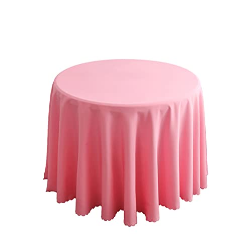 FANIVIN Polyester Tischdecke Tischtuch Tischwäsche Couchtisch Küchentischabdeckung Tafeltuch Rund Einfacher Stil Pink Durchmesser 200CM von FANIVIN