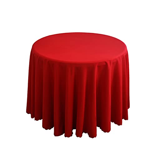 FANIVIN Polyester Tischdecke Tischtuch Tischwäsche Couchtisch Küchentischabdeckung Tafeltuch Rund Einfacher Stil Rot Durchmesser 200CM von FANIVIN