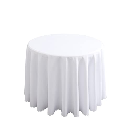 FANIVIN Polyester Tischdecke Tischtuch Tischwäsche Couchtisch Küchentischabdeckung Tafeltuch Rund Einfacher Stil Weiß Durchmesser 220CM von FANIVIN