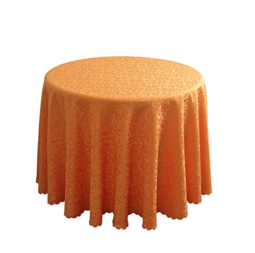 FANIVIN Polyester Tischdecke Tischtuch Tischwäsche Couchtisch Küchentischabdeckung Tafeltuch Rund Orange Durchmesser 200CM von FANIVIN