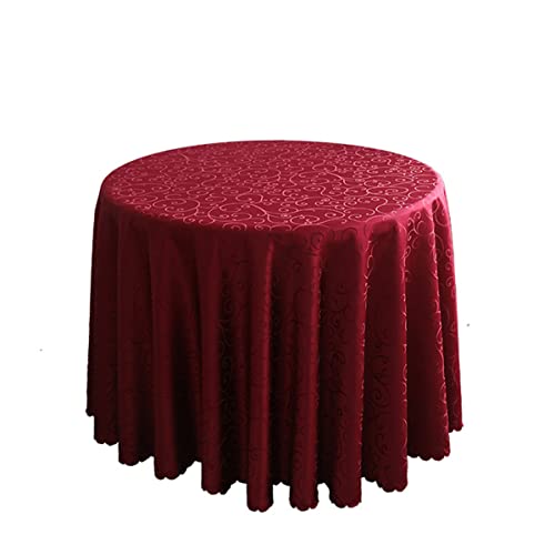 FANIVIN Polyester Tischdecke Tischtuch Tischwäsche Couchtisch Küchentischabdeckung Tafeltuch Rund Weinrot Durchmesser 160CM von FANIVIN