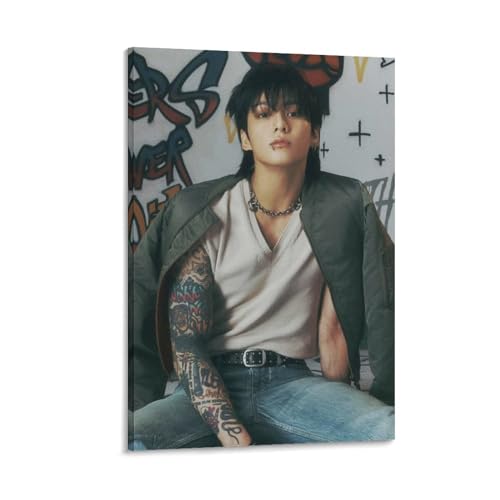 FANLAI Jung Kook Poster Wandbild Kunstdruck Leinwand Wandmontage Wohnzimmer 30 x 45 cm von FANLAI