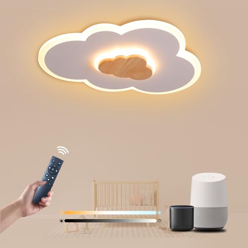 FANLG LED Deckenlampe smart Kinderlampe 40CM 20W LED Wolkenlampe Deckenlampe dimmbar mit Fernbedienung 3000K-6000K LED Deckenleuchte Kompatibel mit Alexa und Google für Kinderzimmer Schlafzimmer von FANLG