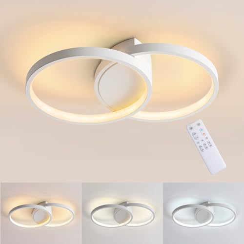 FANLG LED Deckenleuchte Dimmbar, 45CM Ring Lampe Modern Deckenlampe Wohnzimmer 28W 3000-6000K Schlafzimmerlampe LED Deckenlampe für Schlafzimmer Küche Flur Kinderzimmer Wohnzimmer von FANLG