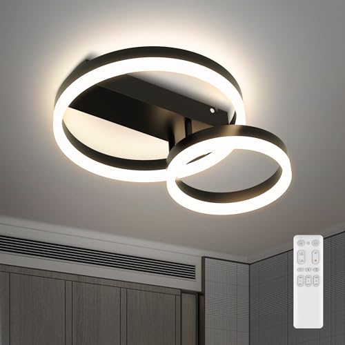 FANLG LED Deckenleuchte Dimmbar 40cm Deckenlampe Schlafzimmer 2-Ringe Design, 22W Moderne Deckenleuchte Wohnzimmer mit Nachtlicht Lampe decke für Schlafzimmer, Esszimmer, Büro, Arbeitszimmer FANLG LED Deckenleuchte Dimmbar 40cm Deckenlampe Schlafzimmer 2-Ringe Design, 22W Moderne Deckenleuchte Wohnzimmer mit Nachtlicht Lampe decke für Schlafzimmer, Esszimmer, Büro, Arbeitszimmer von FANLG