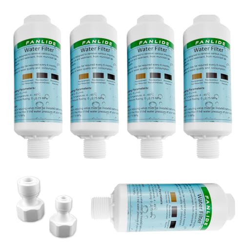 FANLIDE Bidet-Wasserfilter für elektronische Bidetsitze, WC-Wasserfiltersystem, 1,27 cm Gewinde (5 Filter) von FANLIDE