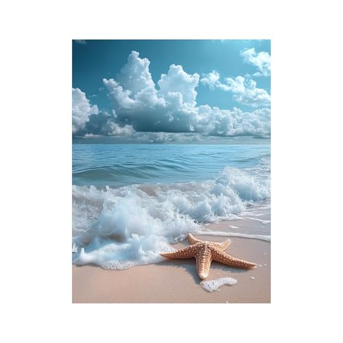 Diamond Painting Erwachsene, 5D Volldiamant Malen Nach Zahlen Strand mit Diamond Painting Zubehör 135 x 100cm, Diamant Strasssteine Bastelset Erwachsene, DIY set für Wanddeko Wohnzimmer Wolke 258-2612 von FANLIGZU