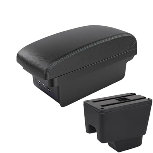 Auto Armlehne Box Für Renault Für Kaptur I 2016-2022 Armlehne Lagerung Box Innen Änderung Multi-funktion Auto Teile(B2 Black line 3 USB) von FANLIYA