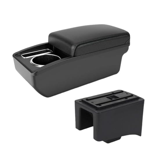 Auto Armlehne Box Für VW Für Jetta Auto Armlehne Center Console Storage Box Auto Teile Innen Auto Innen Zubehör(A2 Black line NO USB) von FANLIYA