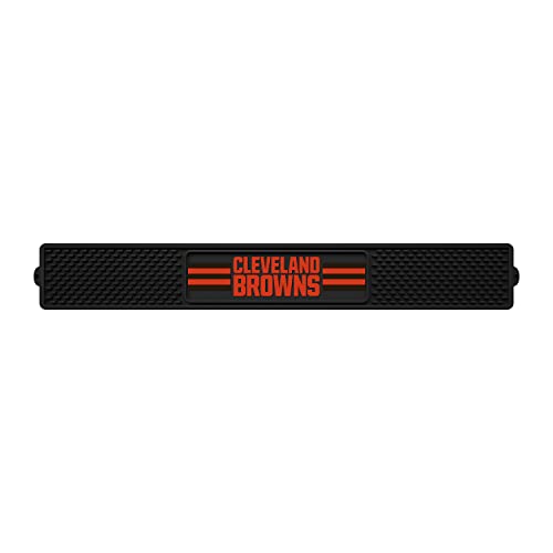 FANMATS 13982 Cleveland Browns Getränke-Bar-Matte, 8,3 cm. x 61 cm. - Robuste Abtropfmatte, leicht zu reinigen, Thekenmatte, Schwarz von FANMATS