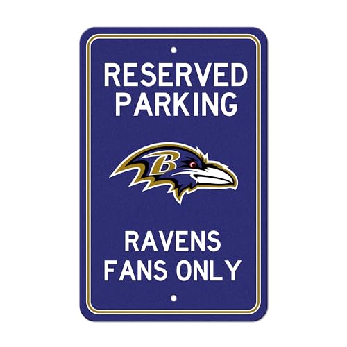 NFL - Baltimore Ravens Team Color Reserved Parking Sign Decor 45,7 x 29,2 cm Leicht von FANMATS