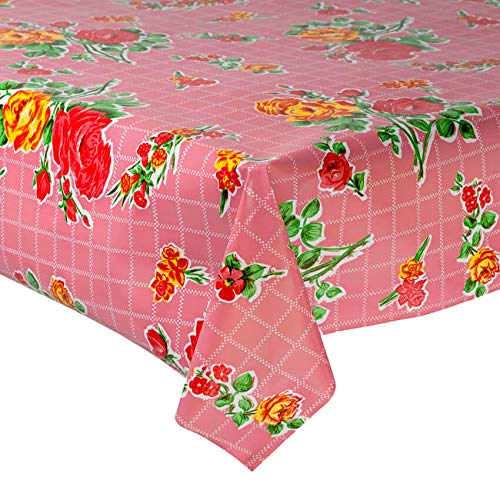 FANMEX - Fantastik - Mexicanische PVC-Tischdecke (120 cm Breite - Länge variabel in Halbmeter-Abständen) Modell rosedal rosa von FANMEX