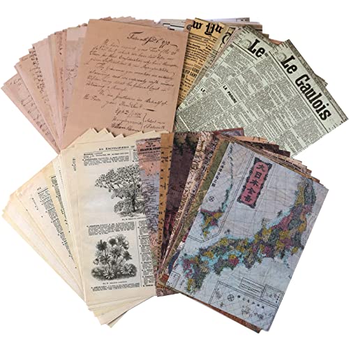 FANNAS 120 Blätter 14 x 20cm Scrapbook Papier, Vintage Scrapbook Zubehör Deko Bastelpapier, 4 Stile Scrapbooking-Paket für Scrapbook, Tagebuch, Notizbuch, DIY Kunst, Bullet Journal von FANNAS