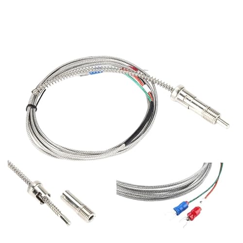 FANNIXI Temperatursensor WRNT-01 1m 2m 5m 7m Bajonett M8 * 1,25 K Typ J Kompressionsfeder abgeschirmtes Kabel Thermoelement-Temperatursensor(M8x1.25 K Type 1m) von FANNIXI