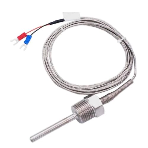 Temperatursensor 800 °C Grad Hochtemperatursensor Gewinde NPT 1/2 Edelstahlsonde K Typ PT100 Thermoelementrohrtemperatur(K Wire length 2m,100mm) von FANNIXI