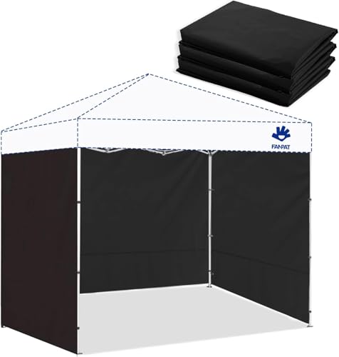 Fanpat 3 Stück Seitenwände für Pavillon, Wasserdicht Pavillon 3x3 Seitenteile, Pavillons Seitenwand, 99% UV-Schutz, nur 3 Seitenwände, Baldachin-Zelt Nicht im Lieferumfang(Schwarz, 3PCS) von FANPAT