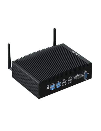 FANPEEC Fanless Mini PC Core i3 6157U, Industrial PC Windows 10 Pro 16 GB RAM 256 GB SSD, Desktop PC WiFi 5, BT 4.2, 4 x USB 3.0, 4 x USB 2.0, 2 Ethernet Ports, 2 x HD Desktop Mini Computers von FANPEEC