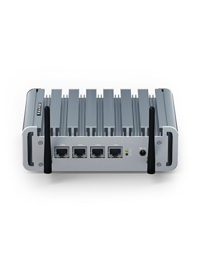 FANPEEC Firewall AES-NI, Mikro PC lüfterloser, Industrie Mini PC Windows 10 Pro Celeron J4125 8GB RAM 128GB SSD, 4 x Rj45 I225-V 2.5GBE LAN, Single Band WiFi, SIM Kartensteckplatz von FANPEEC