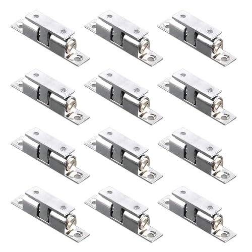 12 Stück Schranktürschnäpper Schrankkugeln Spannriegel Zincs Legierung Doppelkugeln Schnäpper Hardware Fitting für Schrank Schrank Tür für Schrank Kleiderschrank von FANSHINUO