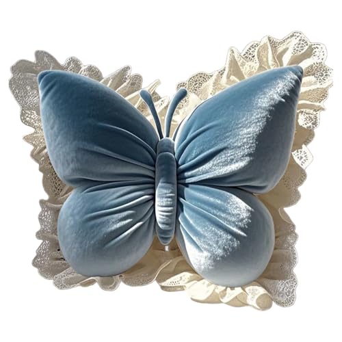 FANSHINUO Bowknot Schmetterlingskissen Polyester und Spitze dekoratives Kissen für Sofa Bett Auto Büro Dekoration von FANSHINUO