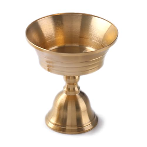 FANSHINUO Butter-Lampenhalter aus Messing, Tasse, Teelichthalter, tibetische Öllampe, buddhistische Altäre, Kerzenständer, Tischdekorationen von FANSHINUO