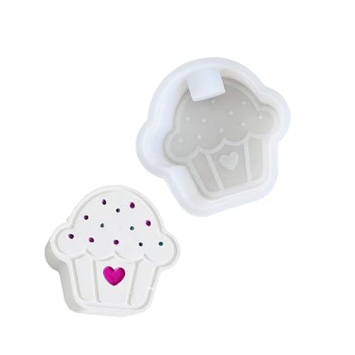 FANSHINUO Detaillierte Kerzenhalter-Form, tragbar, Herz-Cupcake-Form, Kerzenhalter, Silikonform zum Basteln und für Heimdekorationen von FANSHINUO