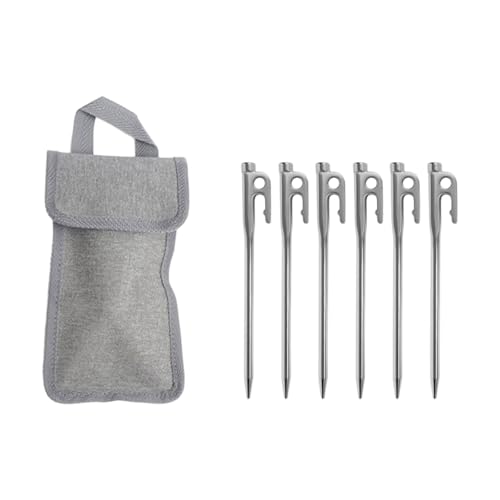 FANSHINUO Edelstahl-Zelthering für den Außenbereich, robuster Zelthering mit Tasche für Vordächer, Camping, Wandern, Strand von FANSHINUO