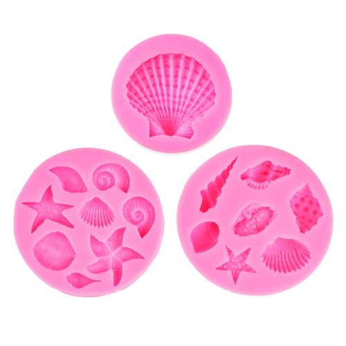 FANSHINUO Fondantformen mit Meeresmotiven, 3 Stück, Muscheln, Muscheln, Seesterne, Silikon-Backform, Marine-Kuchen, Cupcake-Dekorationen, Ton FANSHINUO Fondantformen mit Meeresmotiven, 3 Stück, Muscheln, Muscheln, Seesterne, Silikon-Backform, Marine-Kuchen, Cupcake-Dekorationen, Ton von FANSHINUO