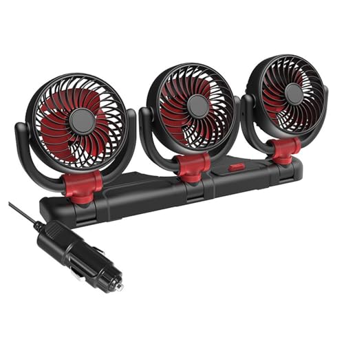 FANSHINUO Leiser Dreifach-Ventilator, für Auto-Innenräume und Haushalt, mit flexibler Windrichtung und einfacher Tragbarkeit, Dreifach-Ventilator von FANSHINUO