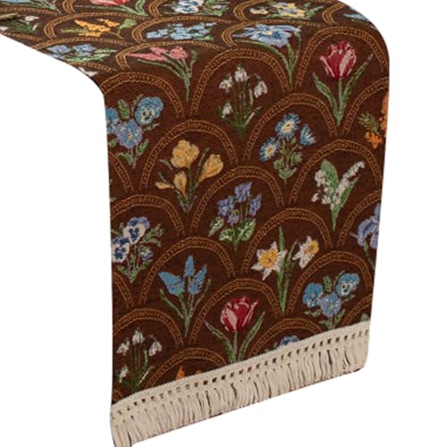 FANSHINUO Tischläufer im Vintage-Stil, für Esszimmer, Dekoration, lange Polyester-Stoff-Tischdecke, einfacher Akzent für Zuhause von FANSHINUO
