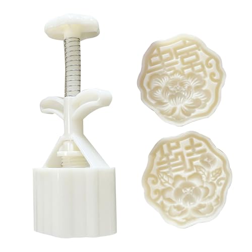MidAutumn Festival Dessert Maker Flower Pattern Dessert Molds Cookie Stamp Hand Press Cookie Cutter Moon Cake Maker von FANSHINUO