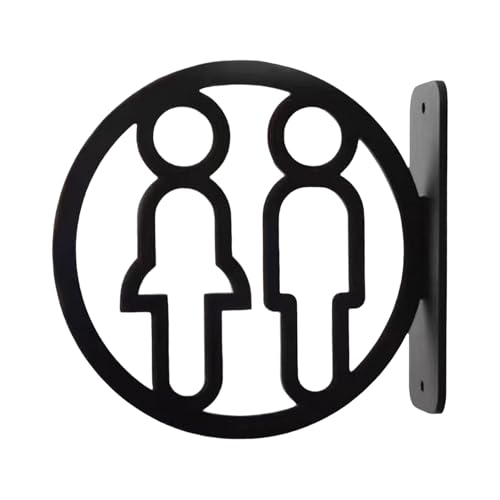 Schild für Badezimmer mit Aufschrift "Male Female Bathroom Indicators" Public WC Marker Easy Install Toilet Identifier Washroom Symbol Signage Acrylic Toilet Sign von FANSHINUO
