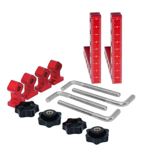 Set mit 6 quadratischen Eck-Klemmwinkeln aus Aluminiumlegierung mit verstellbarem Befestigungsblock für präzise 90-Grad-Winkel, Aluminiumlegierung, quadratisch Set mit 6 quadratischen Eck-Klemmwinkeln aus Aluminiumlegierung mit verstellbarem Befestigungsblock für präzise 90-Grad-Winkel, Aluminiumlegierung, quadratisch von FANSHINUO