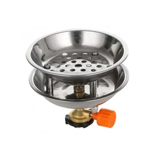 Tragbares Faltbarer Campingkocher Outdoor Brenner Reise Kochen Grills Kocher für den Außenbereich Edelstahl Camping Brenner mit Heizplatte von FANSHINUO