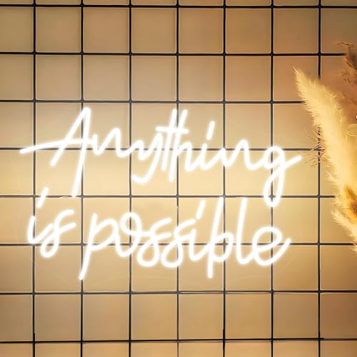 Anything Is Possible Neon Schild, LED Alles ist möglich Neon Sign für Wand Deko, Dimmbare Buchstaben Neonlichter USB Power für Bedroom Pub Home Bar Room Club Party Schlafzimmer Wohnzimmer Anything Is Possible Neon Schild, LED Alles ist möglich Neon Sign für Wand Deko, Dimmbare Buchstaben Neonlichter USB Power für Bedroom Pub Home Bar Room Club Party Schlafzimmer Wohnzimmer von FANSIR