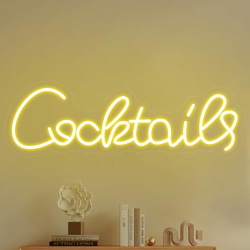 Cocktail Neon Schild, LED Gelb Bar Neon Sign für Wand Deko, Dimmbare Brief Neonlichter USB Power für Schlafzimmer Wohnzimmer Spielzimmer Männ Höhle Bar Club Hotel Geburtstag Party Cocktail Neon Schild, LED Gelb Bar Neon Sign für Wand Deko, Dimmbare Brief Neonlichter USB Power für Schlafzimmer Wohnzimmer Spielzimmer Männ Höhle Bar Club Hotel Geburtstag Party von FANSIR