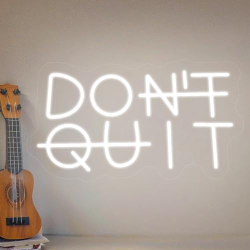 Don't Quit Neon Schild, LED Weiß Nicht auf Neon Sign für Wand Deko, Dimmbare Brief Neonlichter USB Power für Bedroom Büro Home Bar Room Club Schlafzimmer Wohnzimmer Mann Höhle Don't Quit Neon Schild, LED Weiß Nicht auf Neon Sign für Wand Deko, Dimmbare Brief Neonlichter USB Power für Bedroom Büro Home Bar Room Club Schlafzimmer Wohnzimmer Mann Höhle von FANSIR