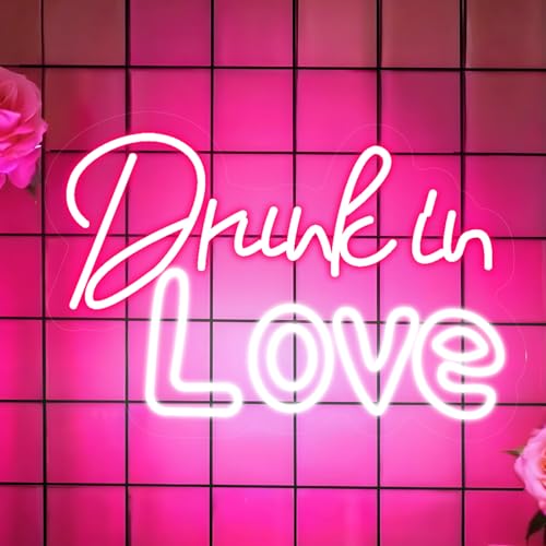 Drunk In Love Neon Schild, LED Rosa Weiß Neon Sign für Wand Deko, Dimmbare Buchstaben Neonlichter USB Power für Home Bar Schlafzimmer Wohnzimmer Party Hochzeit Drunk In Love Neon Schild, LED Rosa Weiß Neon Sign für Wand Deko, Dimmbare Buchstaben Neonlichter USB Power für Home Bar Schlafzimmer Wohnzimmer Party Hochzeit von FANSIR